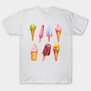 set of watercolor ice cream T-Shirt